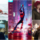 Clockwise from top left: Moonlight (A24); Spider-Man: Into The Spider-Verse (Sony Pictures); Scott Pilgrm Vs. The World (Universal Pictures); Homecoming (Parkwood Entertainment/Netflix); Uncut Gems (A24)